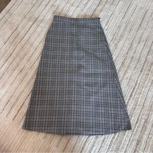 MSGM Gray and White A-Line Midi Skirt for Work